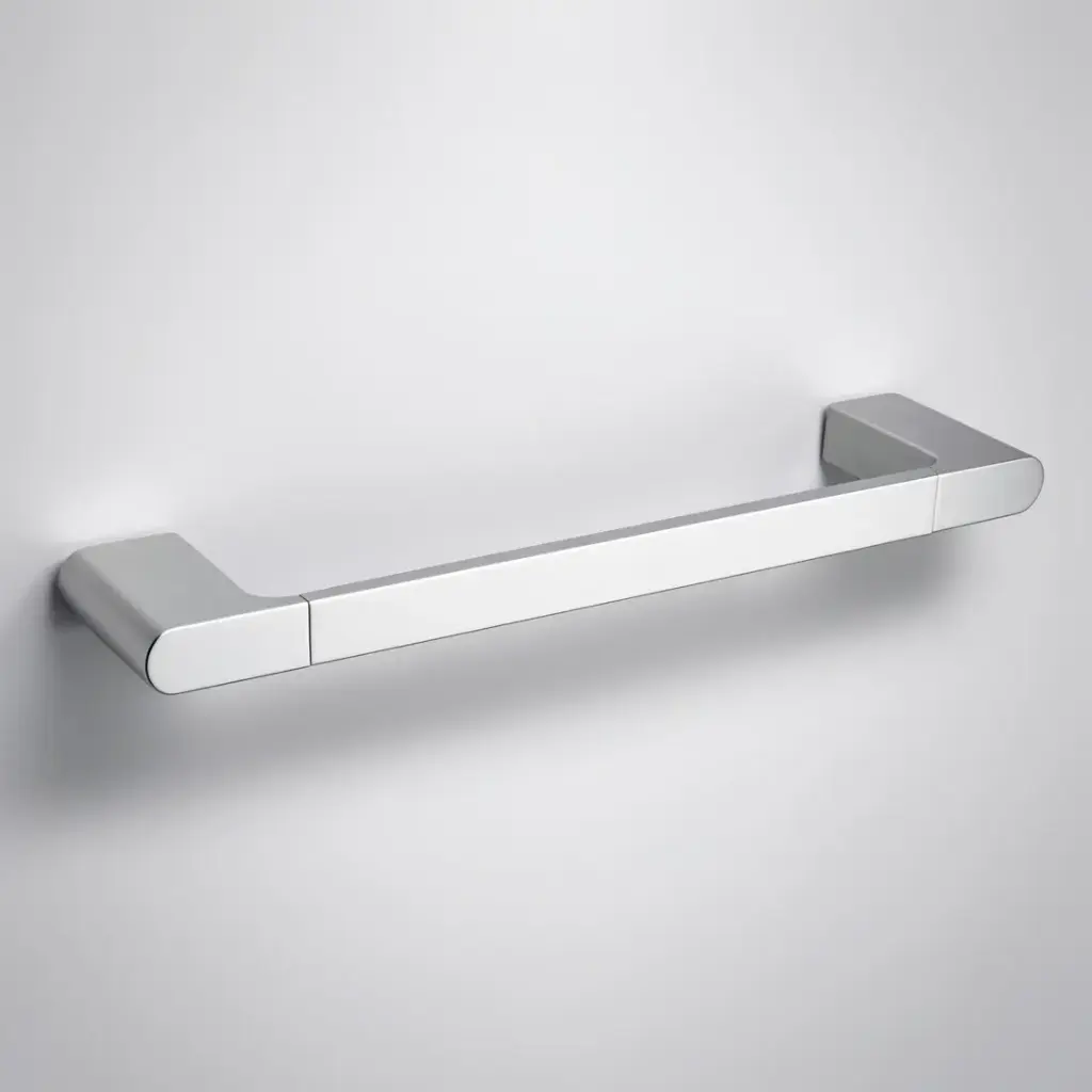 Cora Round Cornered Rectangle Single Towel Rail 300 mm  Chrome