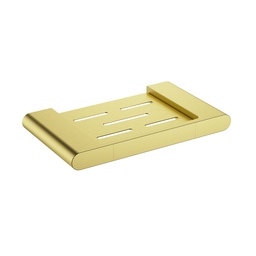 Cora Round Cornered Rectangle Soap Holder Brushed Gold