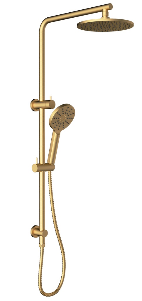 Cora Round Multi-function Shower Set Brushed Gold,250mm Plastic Shower Head