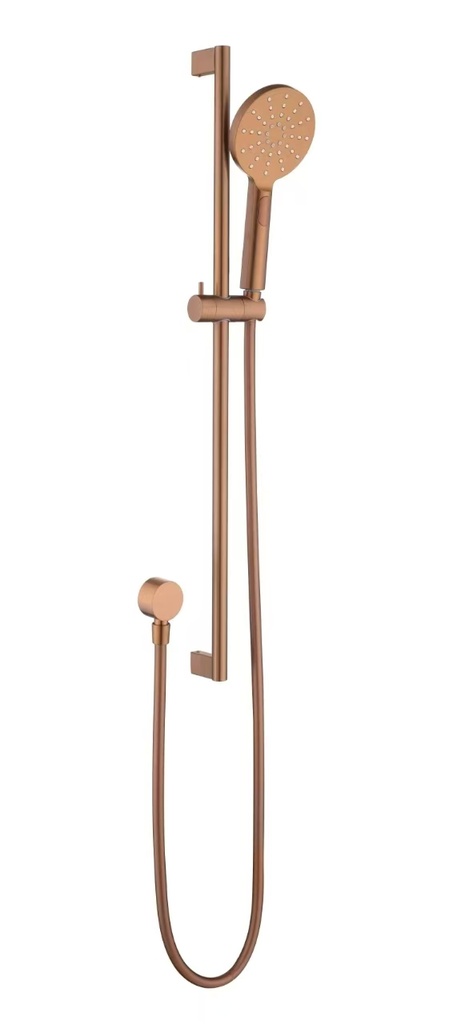 Cora Round Sliding Shower Set Brushed Copper