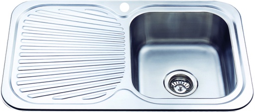 Cora Single Bowl & Single Drainer 780 x 480 x 170mm(304 Stainless Steel)