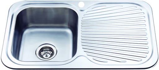 [43136] Cora Single Bowl & Single Drainer 780 x 480 x 170mm(304 Stainless Steel)