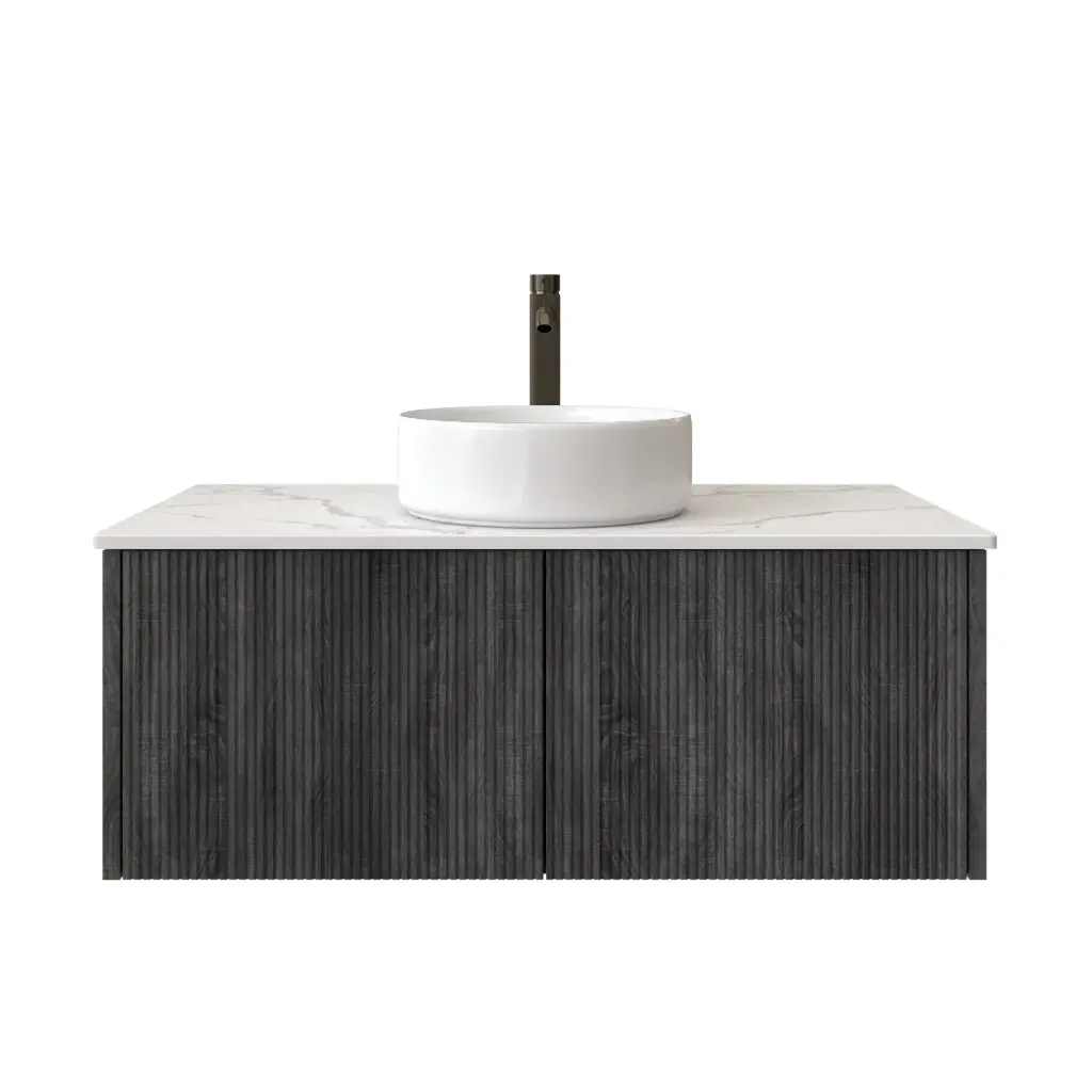 900mm Customised Kiama Two Drawers Plywood Wall Hung Vanity Dark Grey