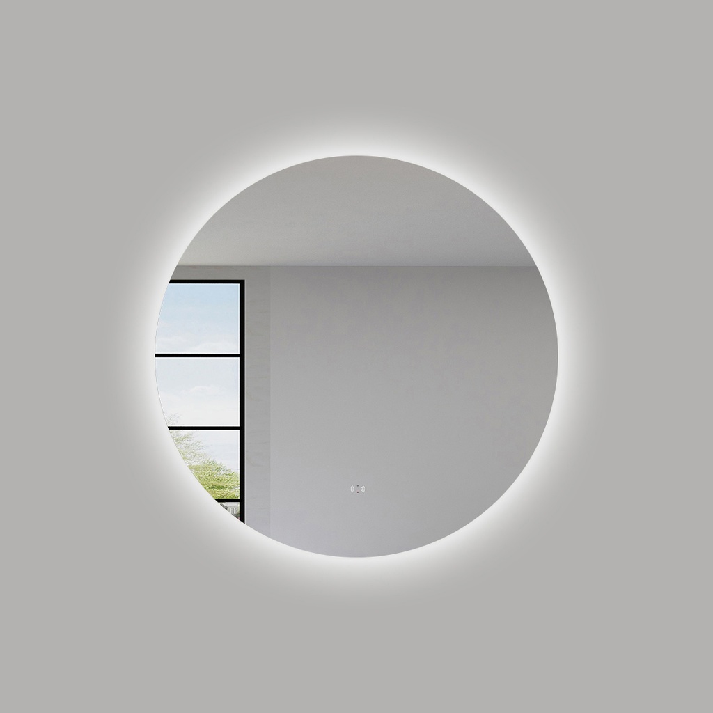 800mm Round 3 Color Backlit LED Mirror With Touchless Sensor Switch