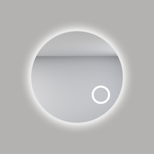 D900mm Round 3 Color Backlit LED Mirror With Magnifier With Smart Touch Free Controls