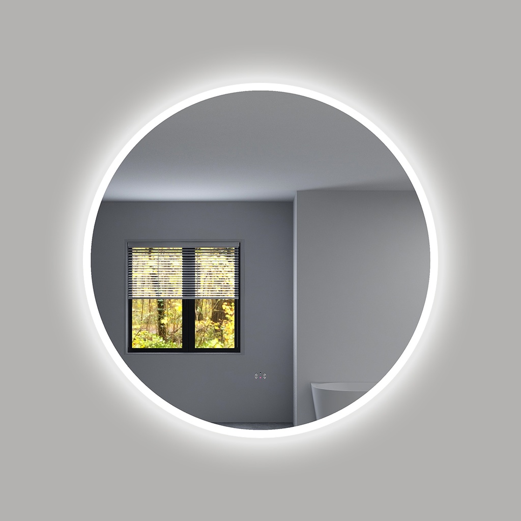 D900mm Round 3 Color Frontlit Bathroom LED Mirror(Touchless Sensor Switch)