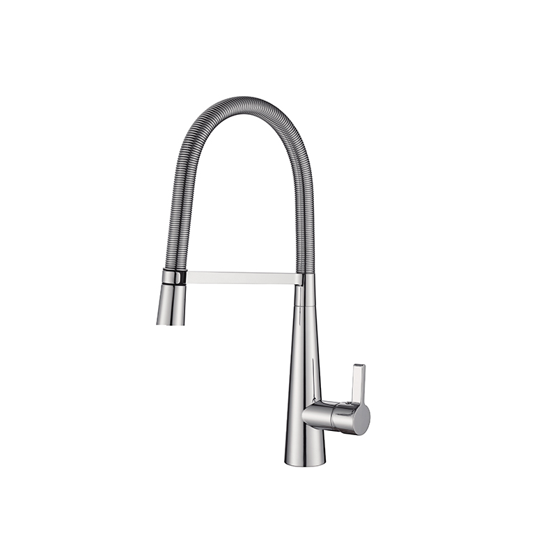 Designer Gooseneck Pull Out Kitchen Mixer Chrome