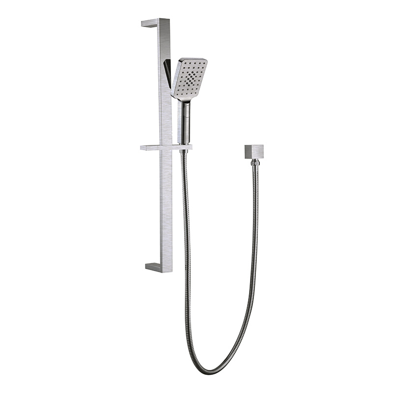 [55035] Eckig Brass Brushed Nickel Sliding Rail Shower 3 Spray Function Hand Shower Head