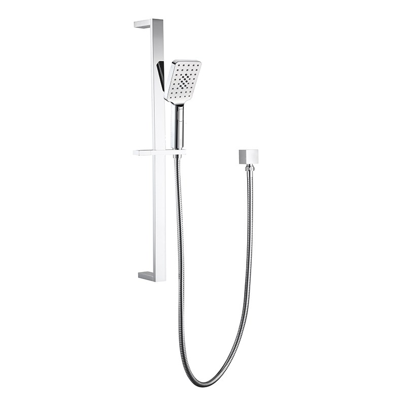 [55033] Eckig Brass Chrome Sliding Rail Shower 3 Spray Function Hand Shower Head