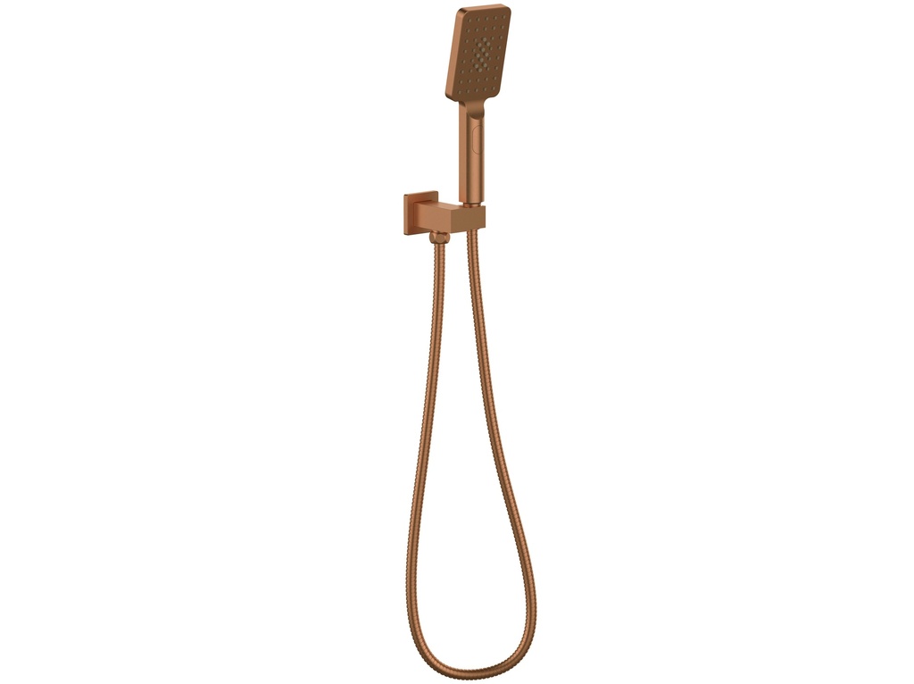 Eckig Brushed Bronze 3 Spray Hand Shower On Bracket