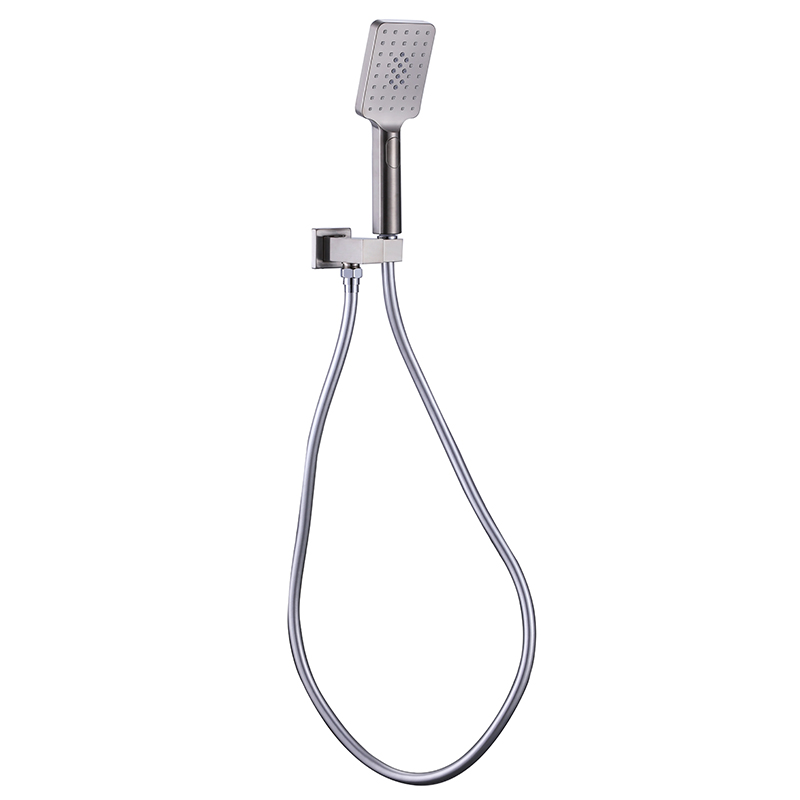 [55030] Eckig Brushed Nickel 3 Spray Hand Shower On Bracket