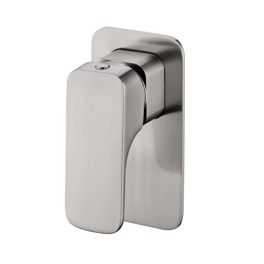 Eden Round Cornered Rectangle Handle Wall Mixer Brushed Nickel Lead Free