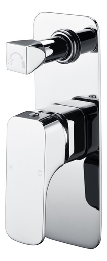 [44086] Eden Round Cornered Rectangle Handle Wall Mixer With Diverter ChromeLead Free