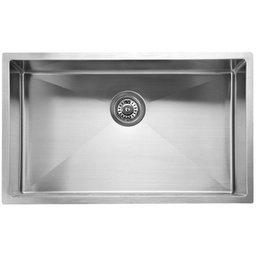 Eden Single Bowl Above/Undermount Sink (R10 Corner),230mm Depth Stainless Steel