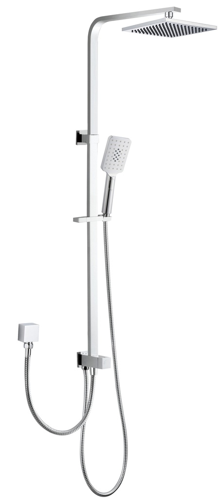 Eden Square Multi-function Shower Set Two Hoses Chrome,200mm Plastic Shower Head