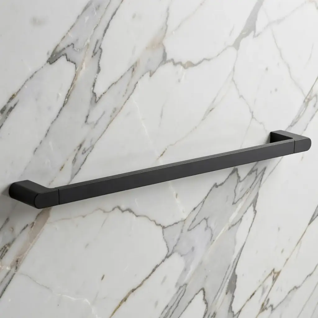 Flores Single Towel Rail 800 mm(Matt Black)
