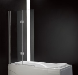 Frameless Over Bath Shower Screen Fixed Panel Swing Panel 945*1420mm 6mm Glass(Chrome)