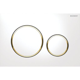 Geberit Sigma20 White Plate With Gold Trim