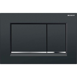 Geberit Sigma30 Black Plate With Chrome Trim
