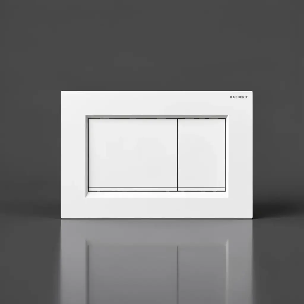 Geberit Sigma30 Matt White Plate With White Trim