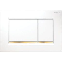 Geberit Sigma30 White Plate With Gold Trim