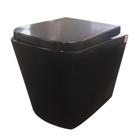 Glossy Black Floor Pan Black and White Colors 4.5/3 Liters Dual Flush Size: 545*350*410mm Trap-100: 100-155mm (Supplied); UF Standard seat (Supplied)