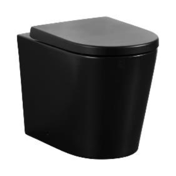 Glossy Black Wall Faced Floor Pan 4.5/3 Liters Dual Flush Size: 595*360*410mm Trap-60: 60-95mm (Supplied); UF Standard Seat SC803B (Supplied)