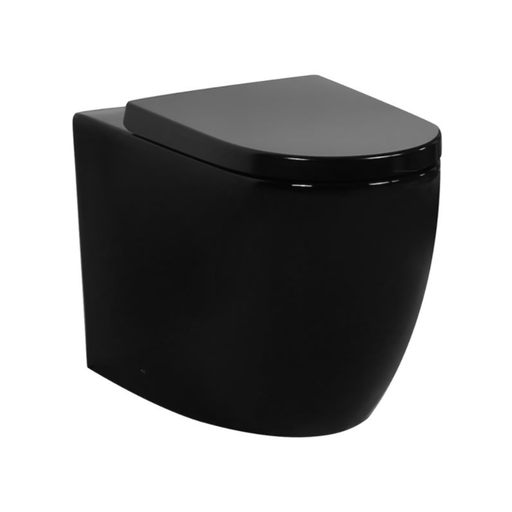 Glossy Black Wall Faced Floor Pan 4.5/3 Liters Dual Flush Tonardo Flush Pan Size: 595*360*410mm Trap-100:90mm (Supplied); UF Standard Seat (Supplied)