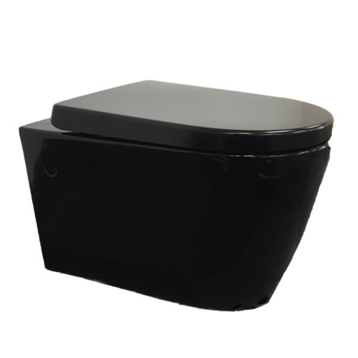 Glossy Black Wall Hung Pan 4.5/3 Liters Dual Flush Size: 555*360*320mm UF Standard Seat (Supplied)