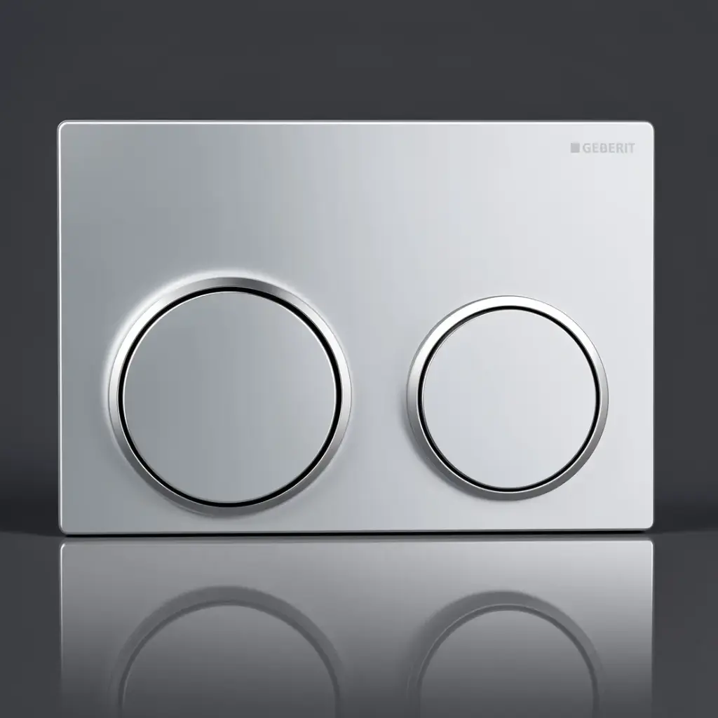 Kappa 21 Dual Flush/Access Plate (ABS) Bright Chrome Plate And Buttons With Bright Chrome Rings