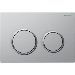 [50204] Kappa 21 Dual Flush/Access Plate (ABS) Matt Chrome Plate And Buttons With Bright Chrome Rings