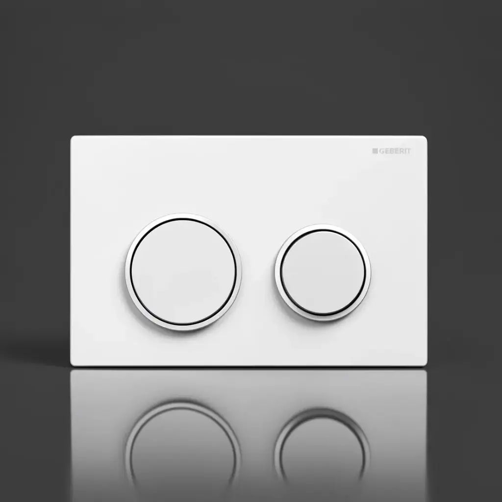 Kappa21 Dual Flush Button White Plate With Chrome Trim