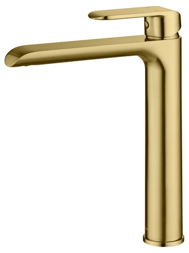 Kara Brushed Gold Highrise Basin Mixer Lead Free