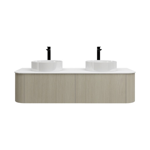 Kiama 1488Lx493Dx347Hmm Coastal Oak 2/DW Curved Wall Hung Vanity