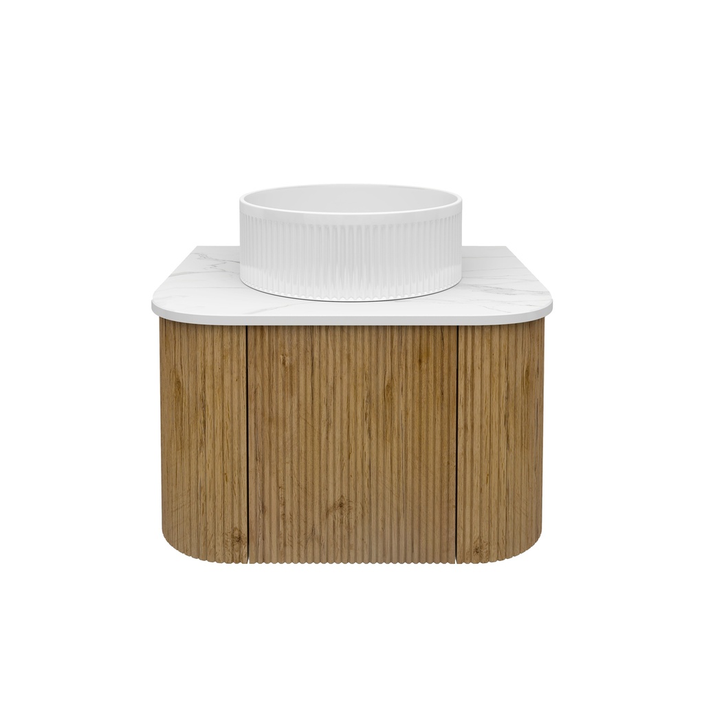 Kiama 590Lx493Dx347Hmm Prime Oak 1/DR Curved Wall Hung Vanity