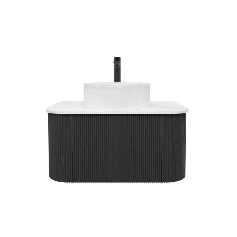 [93385/KC75W-MB] Kiama 738Lx493Dx347Hmm Matte Black 1/DW Curved Wall Hung Vanity