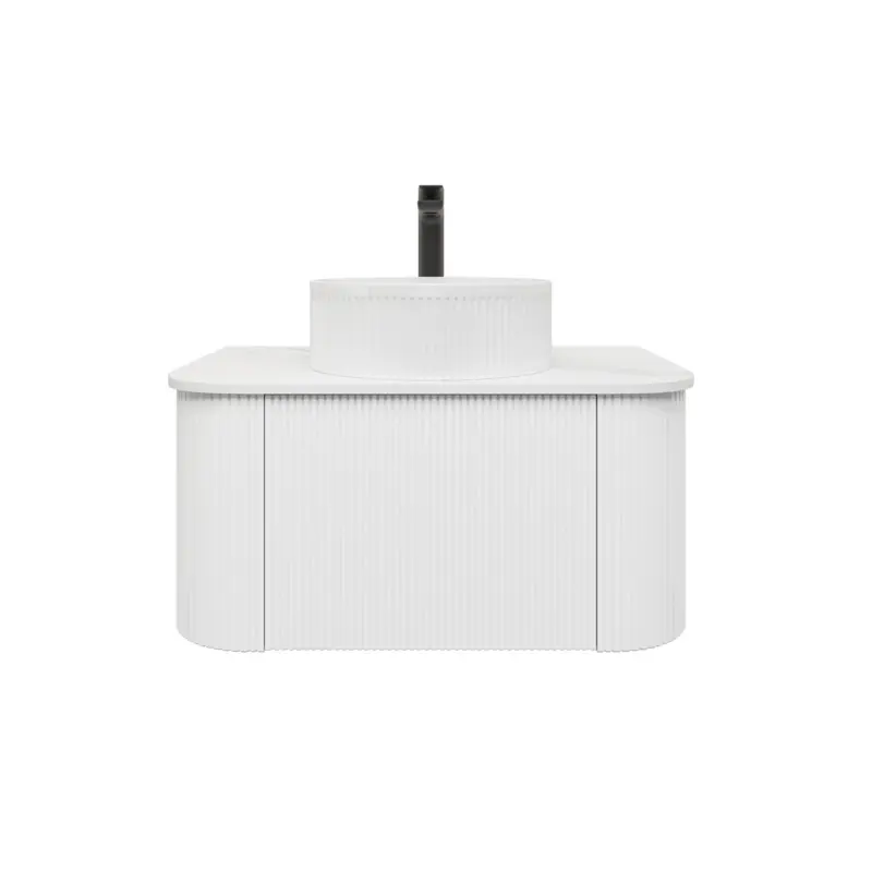 [93380/KC75W-MW] Kiama 738Lx493Dx347Hmm Matte White 1/DW Curved Wall Hung Vanity