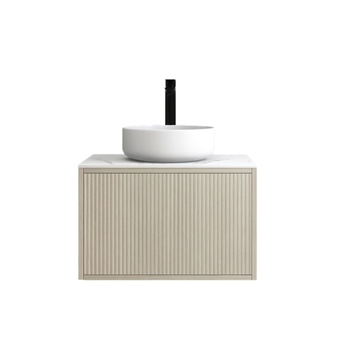 Kiama Slim  600mm Coastal Oak One Drawer Narrow Wall Hung Vanity