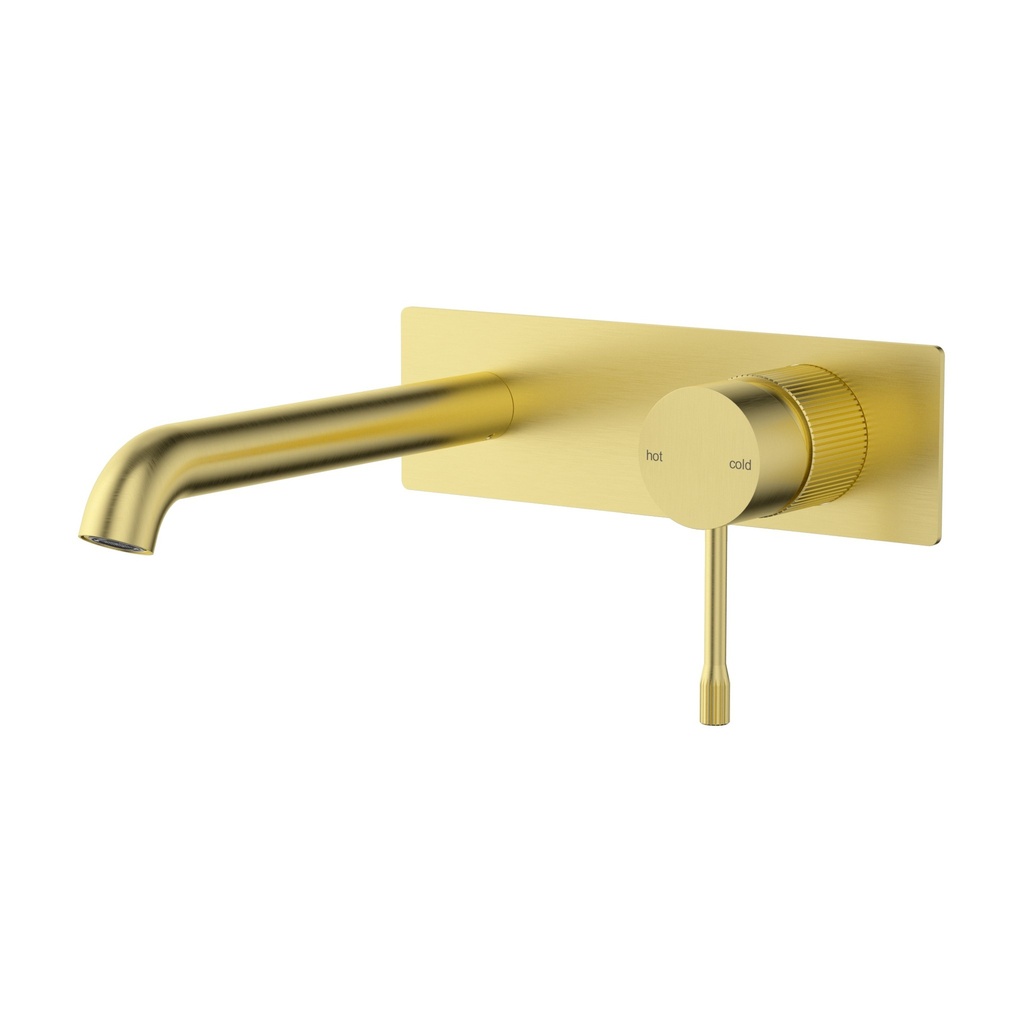 Linie Wall Basin Mixer Trim Kit With 220mm Spout Brushed Gold