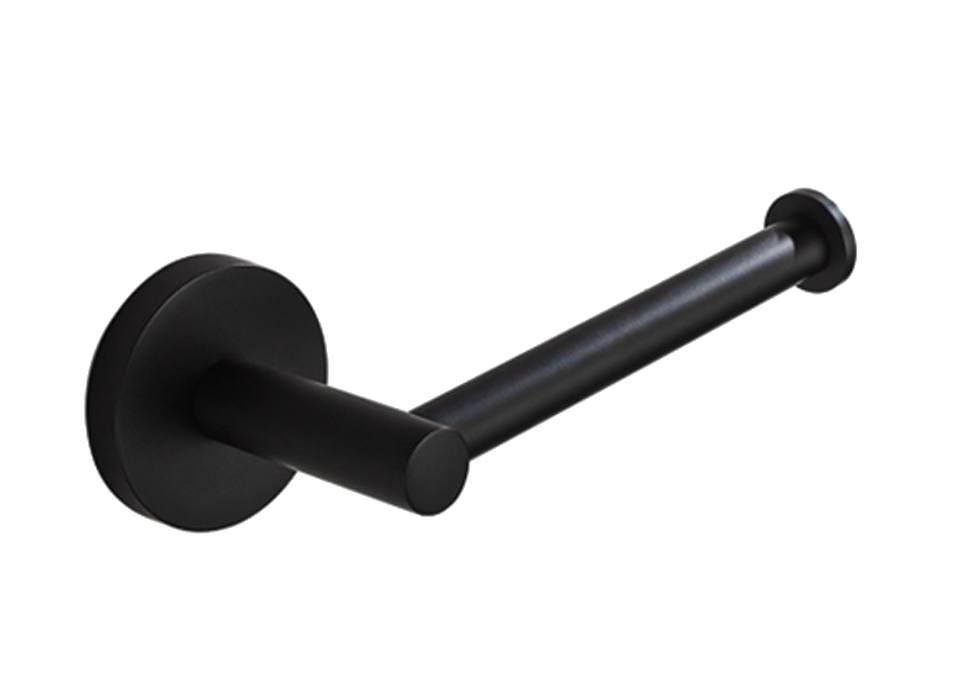Lucid Pin Black Round Stainless Steel Wall Mounted Toilet Paper Roll Holder