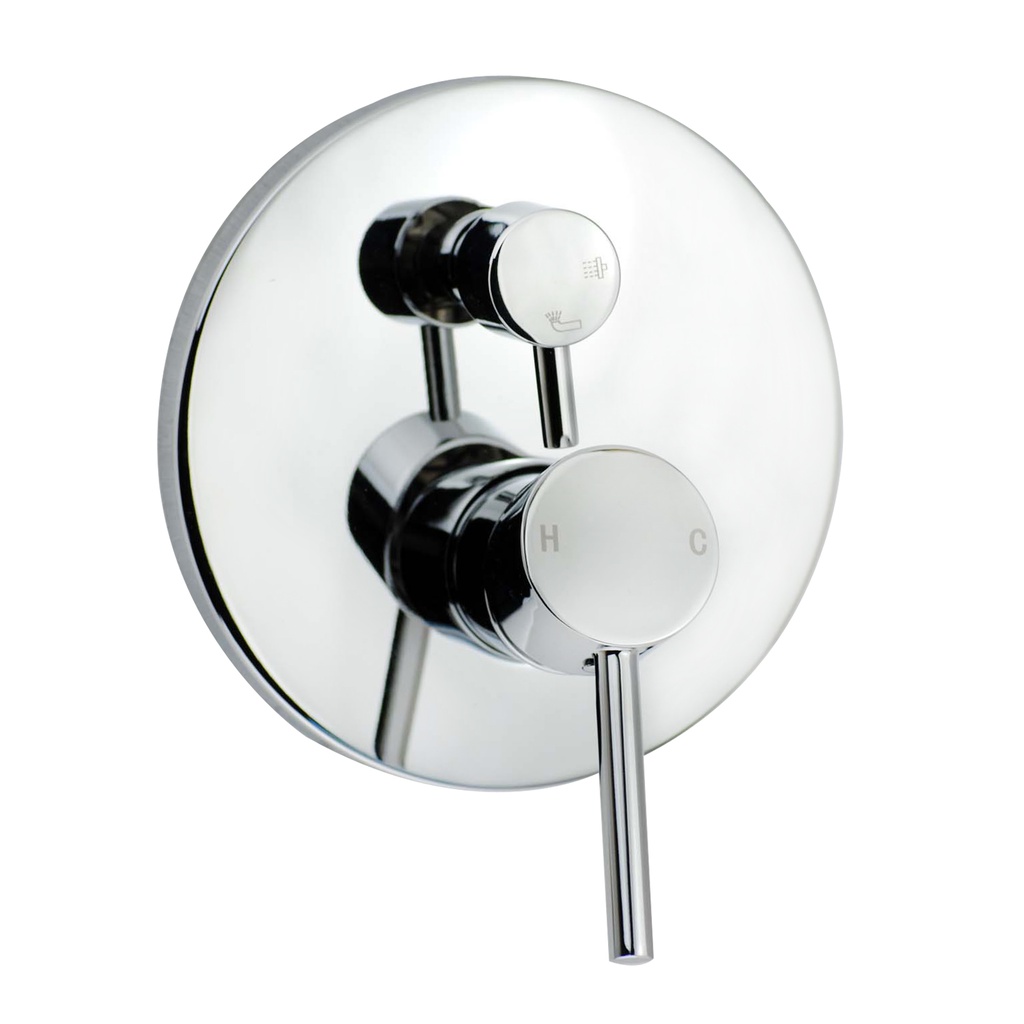 [40174] Lucid Pin Round Chrome Shower/Bath Mixer Diverter