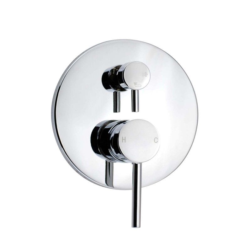 Lucid Pin Round Chrome Shower/Bath Mixer Diverter(color up)