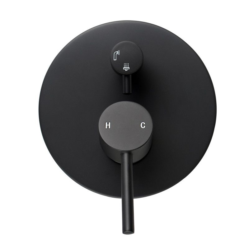 Lucid Pin Round Matte Black Shower/Bath Mixer Diverter(color up)