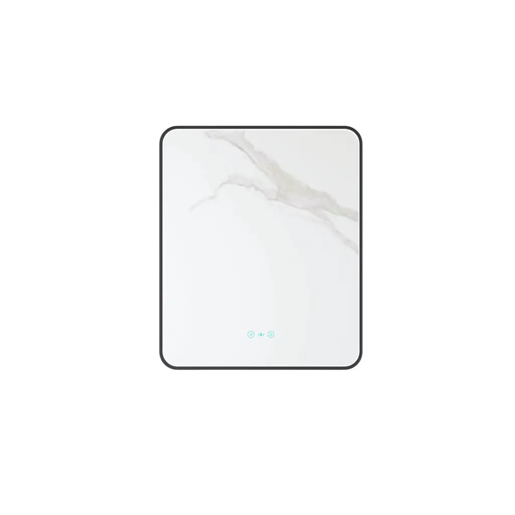 Maia Series 600x750x45mm Matt Black Sqaure LED Mirror