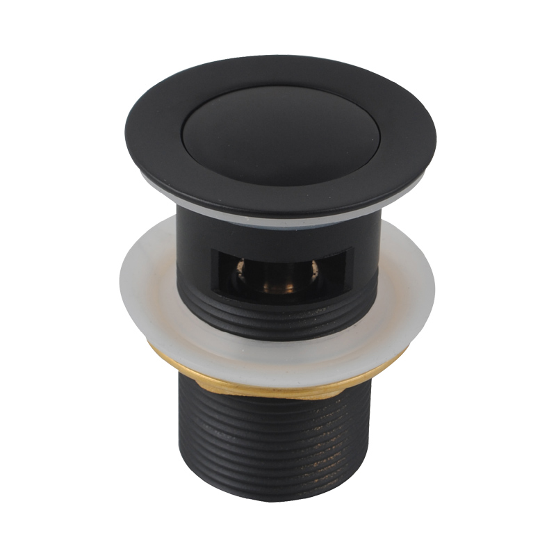 [41082] Matt Black 32/40mm Solid Brass Basin Pop Up Waste with Overflow