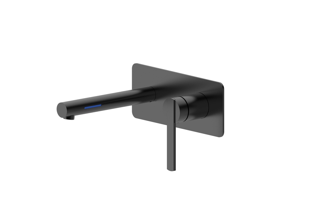 Matt Black Wall Basin Mixer With LED