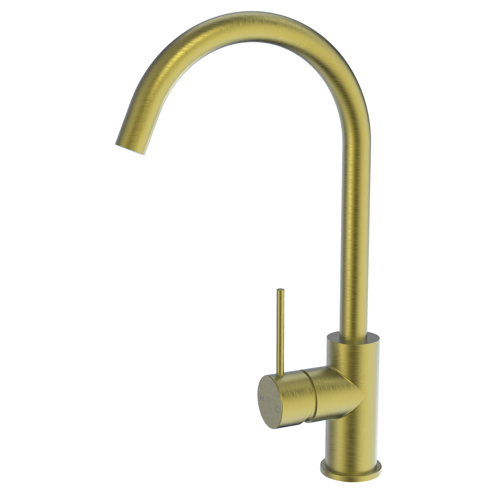 [55238] Morgan Rund Brushed Gold Sink Mixer