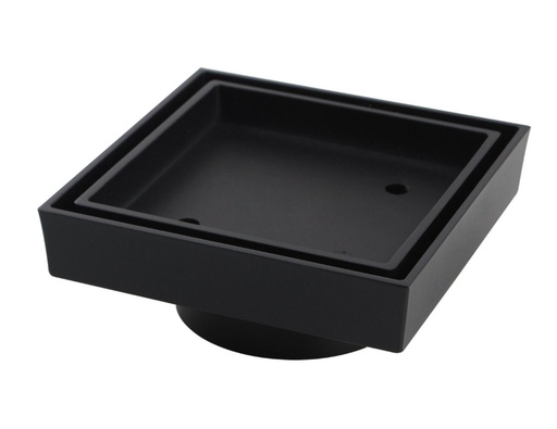 Nana 115x115mm Brass Black Smart Tile Insert Floor Waste Shower Grate Drain