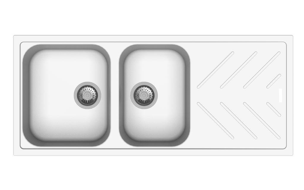 [40582] New Beethoven D200 Snova White 1 and 3/4 Bowl Granite Kitchen Sink 1060*500mm