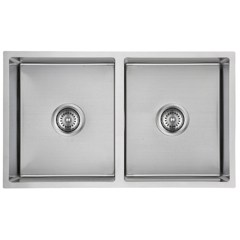 New Cora Double Bowl Above/Undermout Sink 750mm 93 degree 304 Stainless Steel
